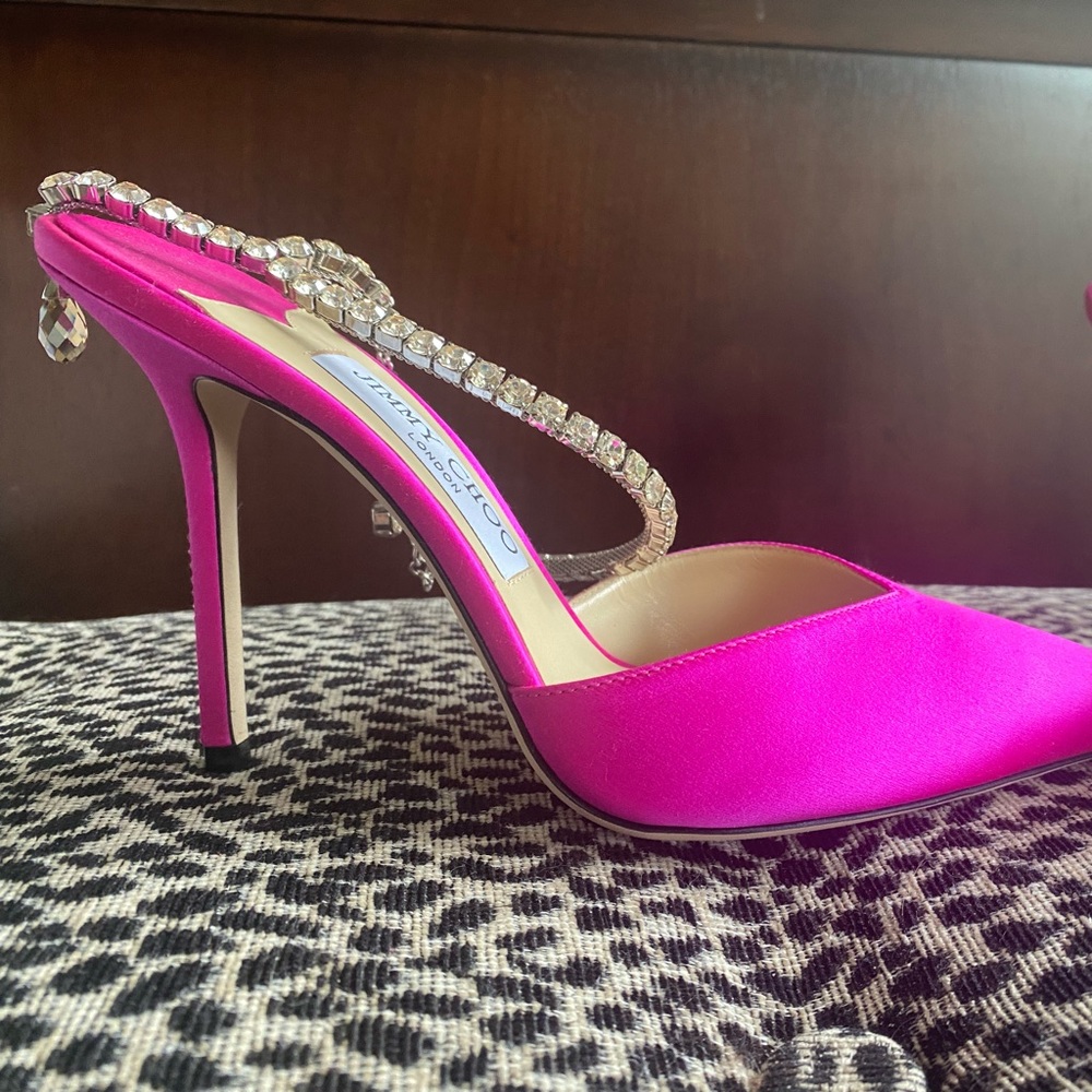 Jimmy Choo Saeda 100 fuscia heels 38 - Picture 5 of 11